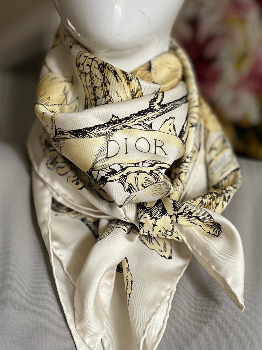 Christian Dior La Force Silk Scarf - Authentic